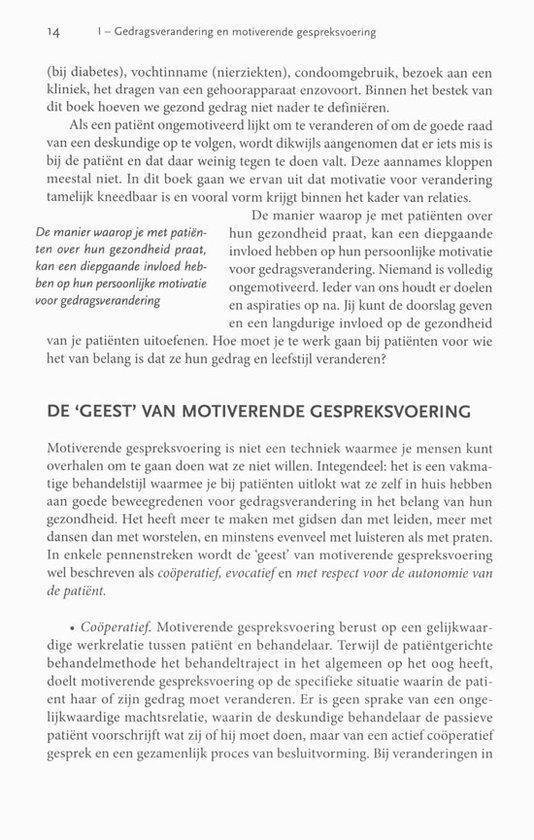 Toepassingen van Motiverende Gespreksvoering 1 - Motiverende gespreksvoering in de gezondheidszorg