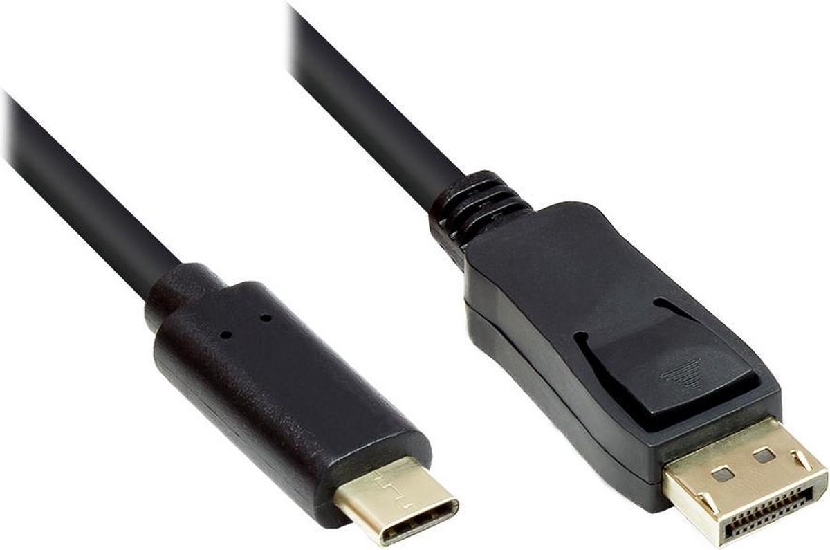 Alcasa GC-M0105 video kabel adapter 1 m USB C DisplayPort Zwart
