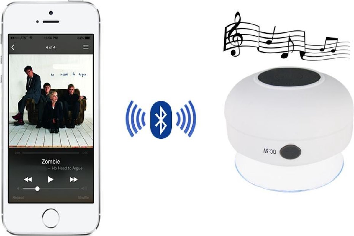 Waterproof Bluetooth Badkamer Speaker voor de Hema H10, wit , merk i12Cover  | bol