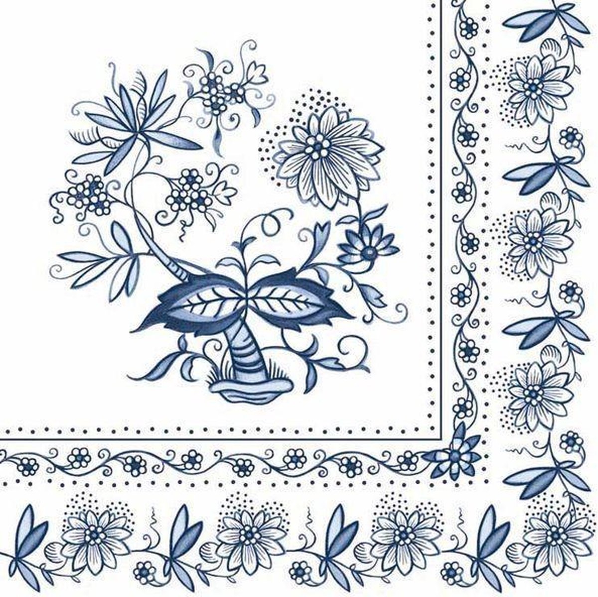 Servetten 33x33 Blue Onion