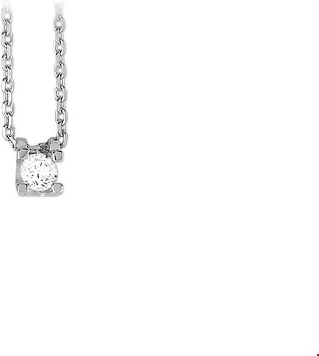 zilver gerhodineerd collier zirkonia 41 + 4 cm 4 mm 1322091