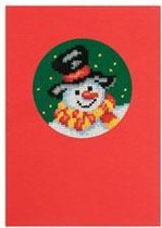 borduurpakket 12.105 kerstkaart, sneeuwpop (incl. p.p. kaart en enveloppe)