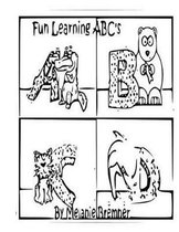 Fun Learning ABC's 8.5  x 11  Full Page Coloring Book