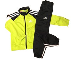 Adidas Kinder Trainingspak - Maat 128 - Donker Grijs/Lime | bol.com