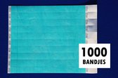 Grootverpakking: CombiCraft Blanco Tyvek Polsbandjes Turquoise - 1000 stuks