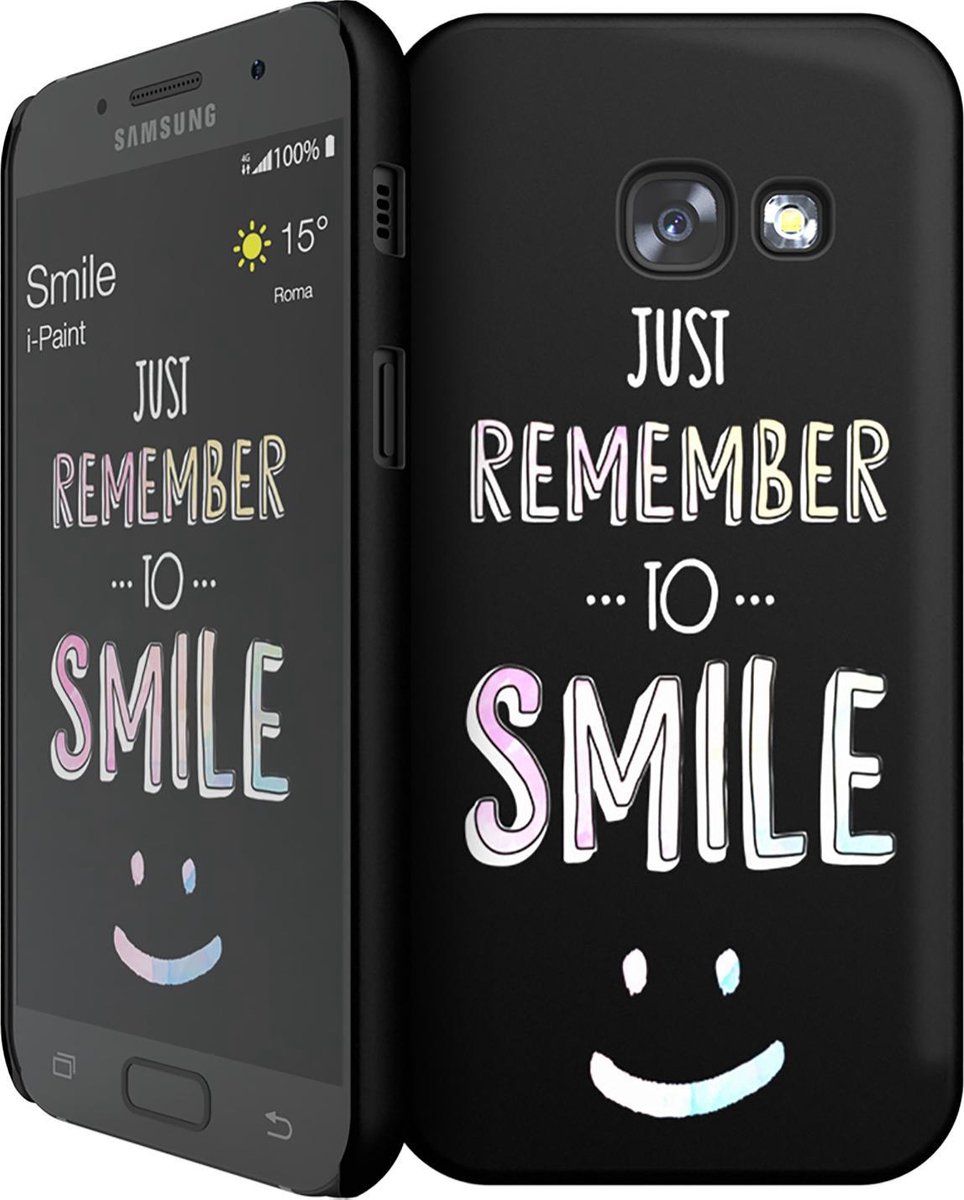 i-Paint cover Smile - zwart - voor Samsung A3 2017