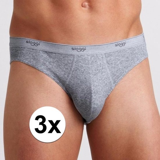 3x Sloggi basic mini heren slip grijs XL - onderbroek