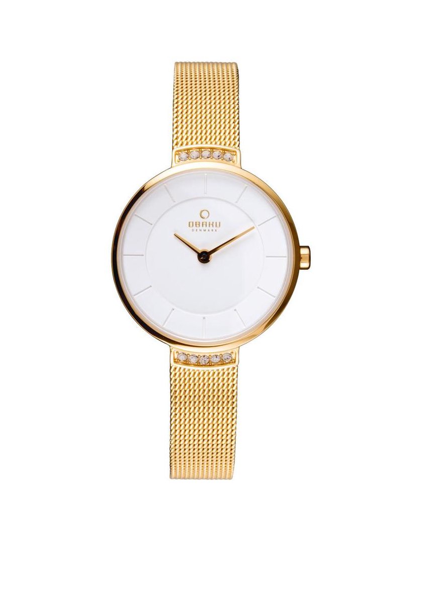 Obaku Denmark V177LE GIMG Horloge - Staal - Goudkleurig- 28 mm