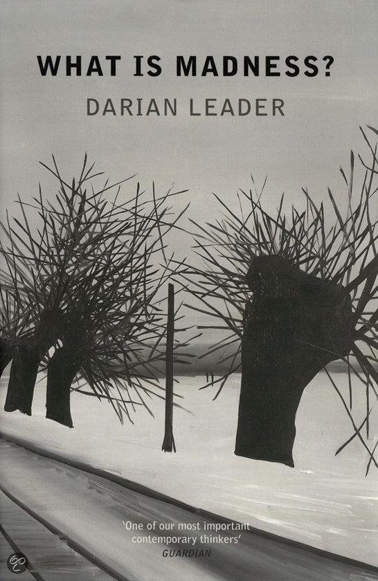 Boekomslag van 'What is Madness?' door Darian Leader. Een boom met kale takken op een besneeuwde achtergrond.