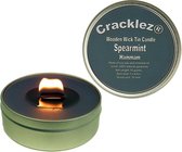 4 stuksCracklez® Knetter Houten Lont Geur Kaarsen in blik Kruizemunt Hammam. Spa. Donker-grijs. Aromatherapie.