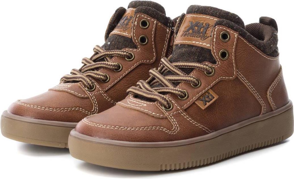 Pasito kinderschoenen | Xti | Nette, stoere jongens sneakers | bruine  veterschoen, | bol.com