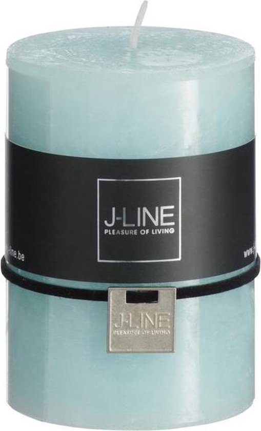J-Line cilinderkaars - aqua - medium - 48U - 6 stuks