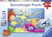 Ravensburger puzzel Kleurrijke onderwaterwereld - Twee puzzels van 24 stukjes - kinderpuzzel
