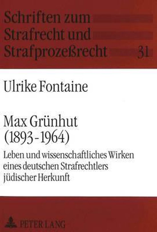 Max Gruenhut (1893-1964) - cover