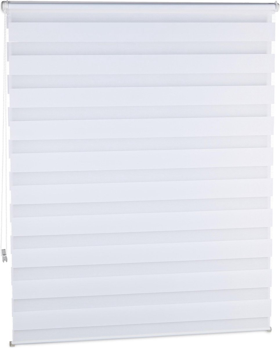 Duo rolgordijn wit - lichtdoorlatend - zonder boren - 7 verschillende afmetingen 110x150cm – foto 7