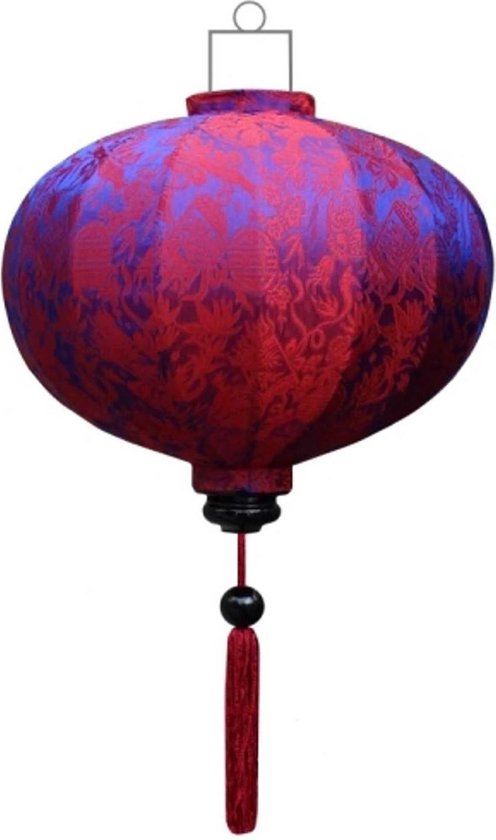 verdrietig passen Fantasie Indigo zijden Chinese lampion lamp rond - G-IN-45-S | bol.com
