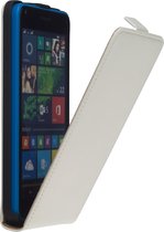 Microsoft Lumia 435 Leder Flip Case hoesje Wit