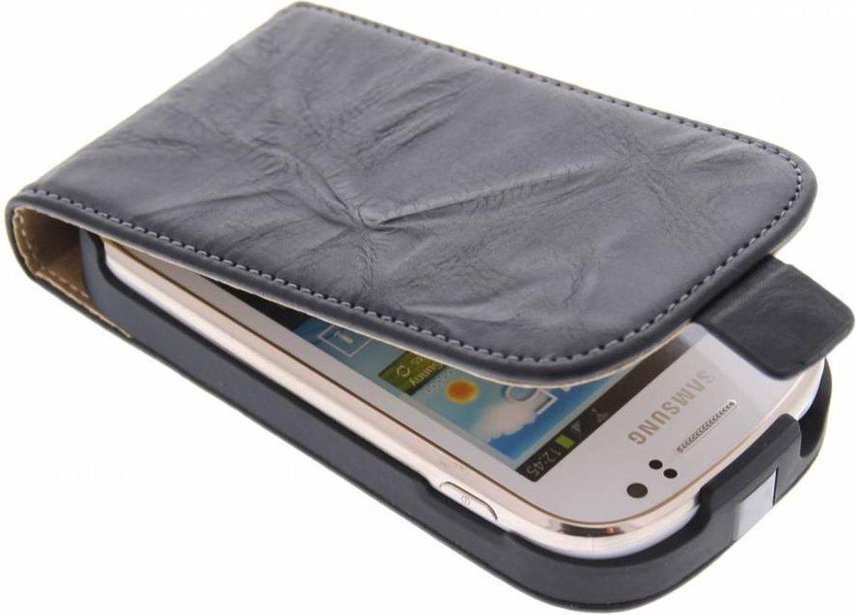 Mobiparts - zwart kreukelleer flipcase Samsung Galaxy Fame S6810