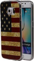 Amerikaanse Vlag TPU Hoesje voor Galaxy S6 Edge G925F USA