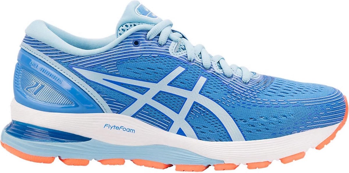 Asics Gel Nimbus 21 Hardloopschoenen Dames Sportschoenen Maat 39 Vrouwen blauw bol