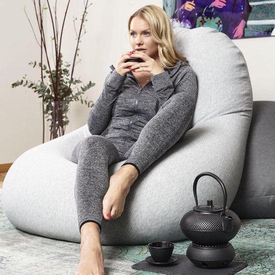 Lumaland - Zitzak Flexi Comfort - Beanbag - Verschillende maten - 155 x 100 cm - LARGE - Lichtgrijs