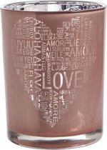 Cosy @ Home t-lichth. hart roze zilver perle 10x12.5
