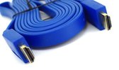 HDTV - HDMI naar HDMI 19Pin Platte Kabel met Lengte 3 meter - Versie 1.4 Standard Speed - Blauw