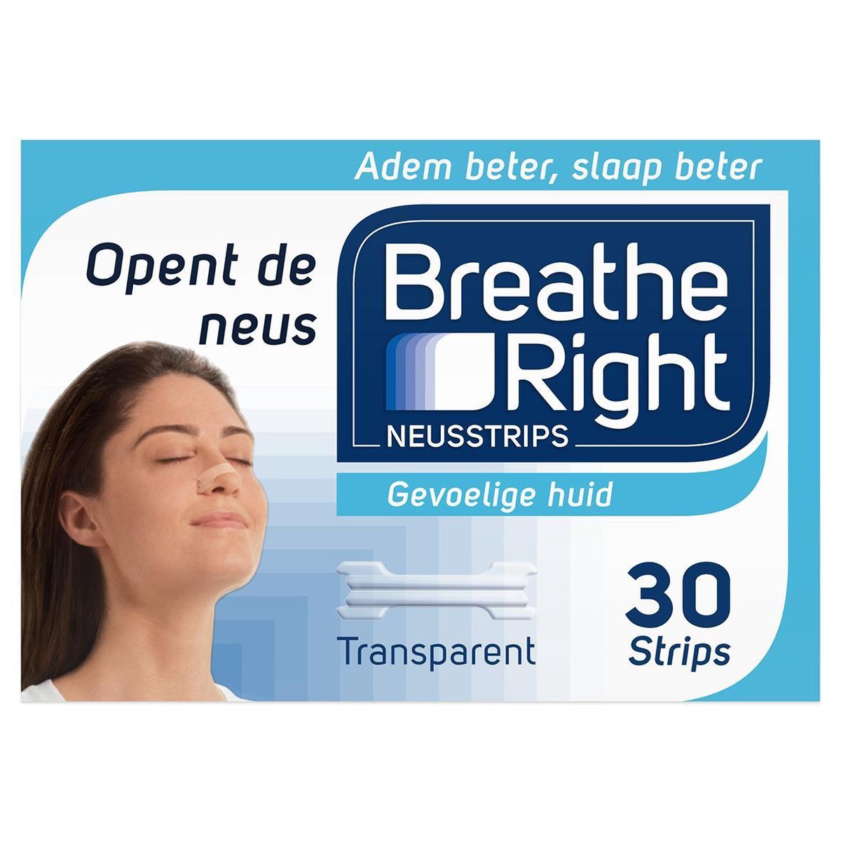 Breathe Right - 30 st - Neusstrips - Transparant - Antisnurkmiddel - Breathe Right