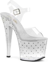 Pleaser Sandaal met enkelband, Paaldans schoenen -36 Shoes- MOON-709RSS Paaldans schoenen Zwart