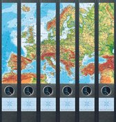 Rugetiket Kaart van Europa 6 etiketten