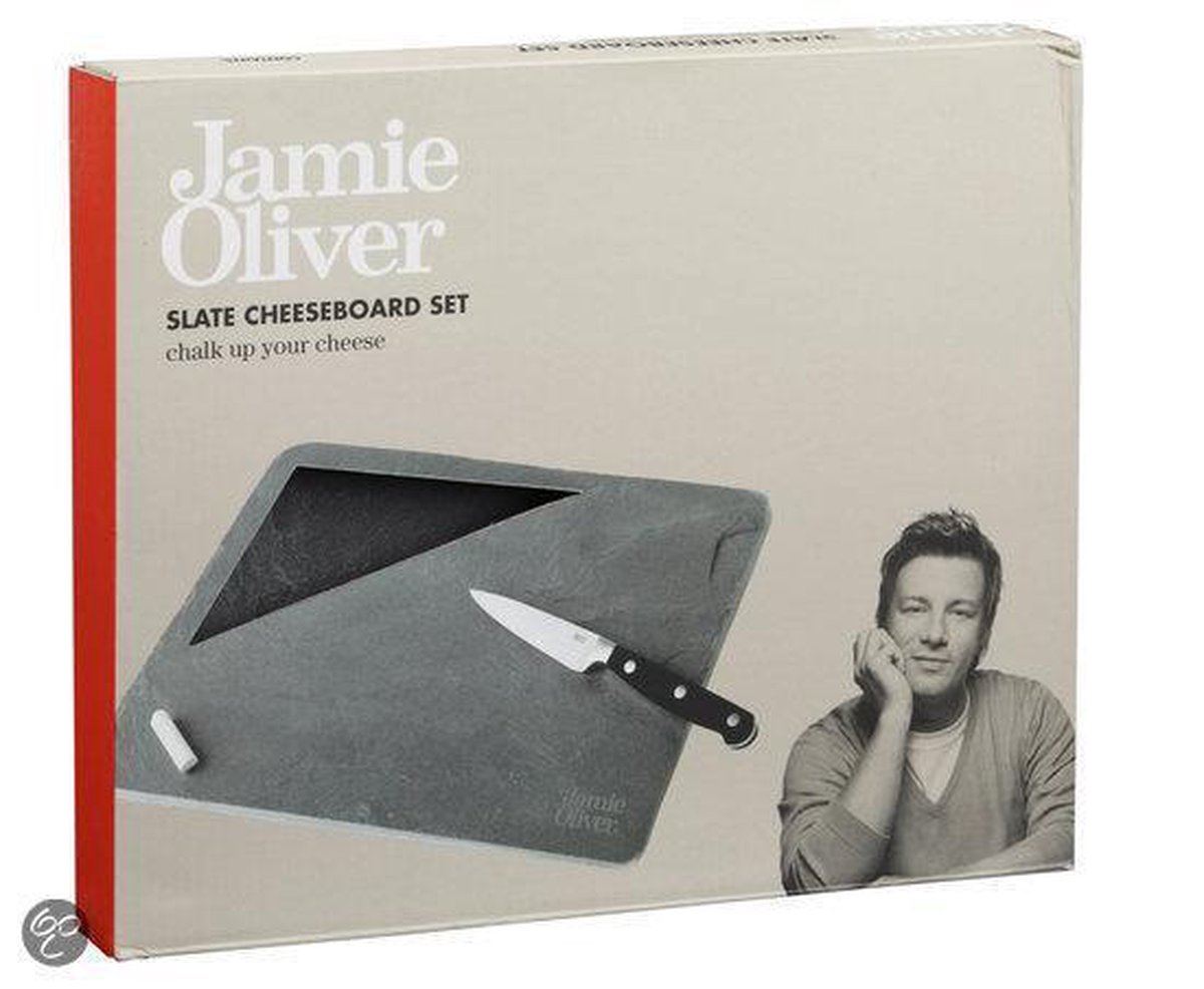 teer Bouwen op suiker Jamie Oliver - Leistenen kaasplank met kaasmes en krijtje | bol.com