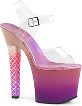Pleaser Sandaal met enkelband, Paaldans schoenen -35 Shoes- ARIEL-708OMBRE Paaldans schoenen Roze/Paars