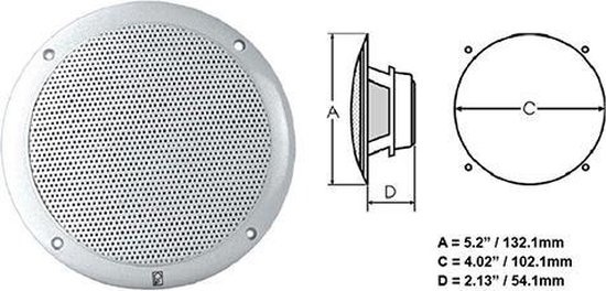 Poly-Planar Waterproof 2-Way Coax Speakerset Black - 4 inch - PolyPlanar