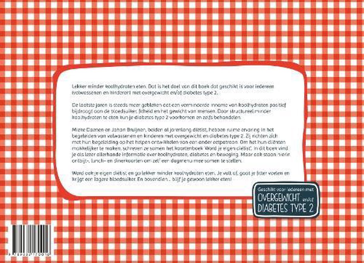 Word je eigen dietist - Eet lekker minder koolhydraten - back cover