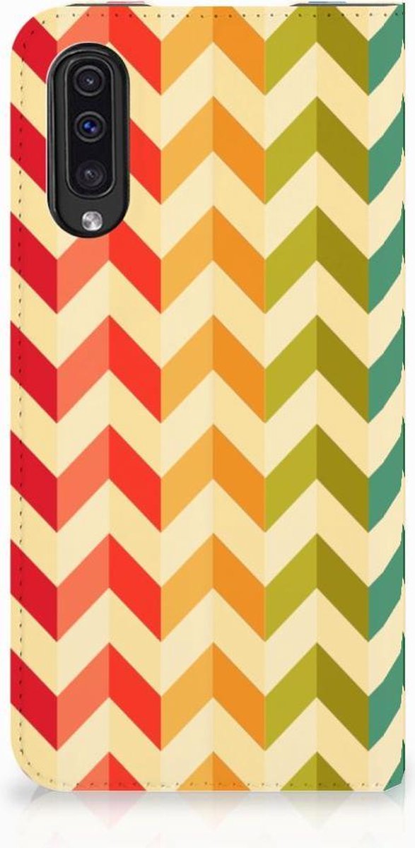 Book Case voor Samsung Galaxy A50 Hoesje met Magneet Zigzag Multi Color