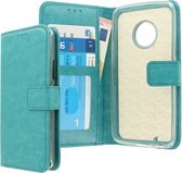 Motorola Moto G6 Bookcase hoesje - CaseBoutique - Effen Turquoise - Kunstleer