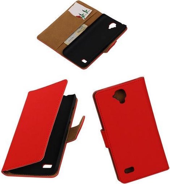 Étui Portefeuille Huawei Y560 / Y5 de Type Livre Solide Rouge
