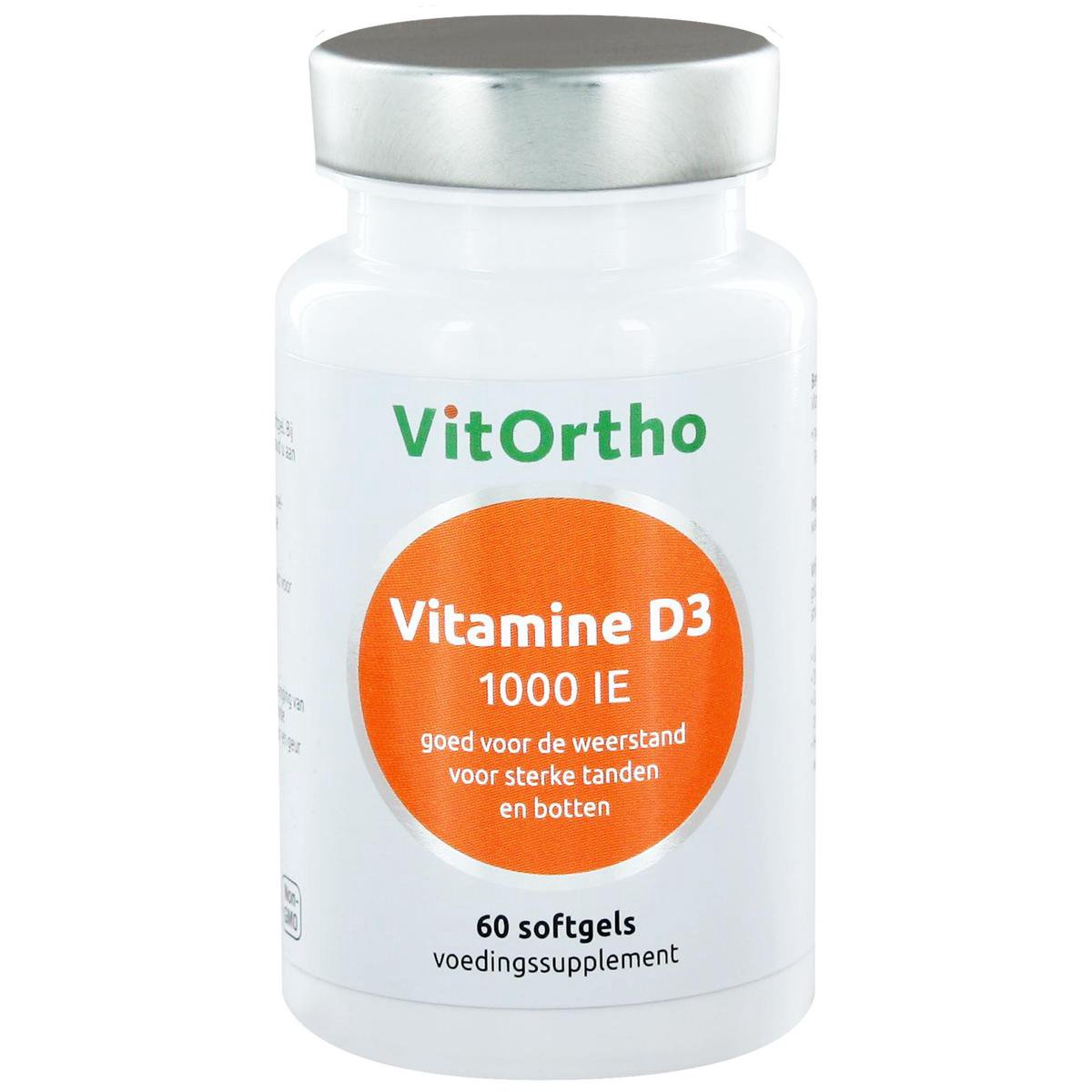 Goedkoopste VitOrtho Vitamine D3 1000IE 60 Softgels