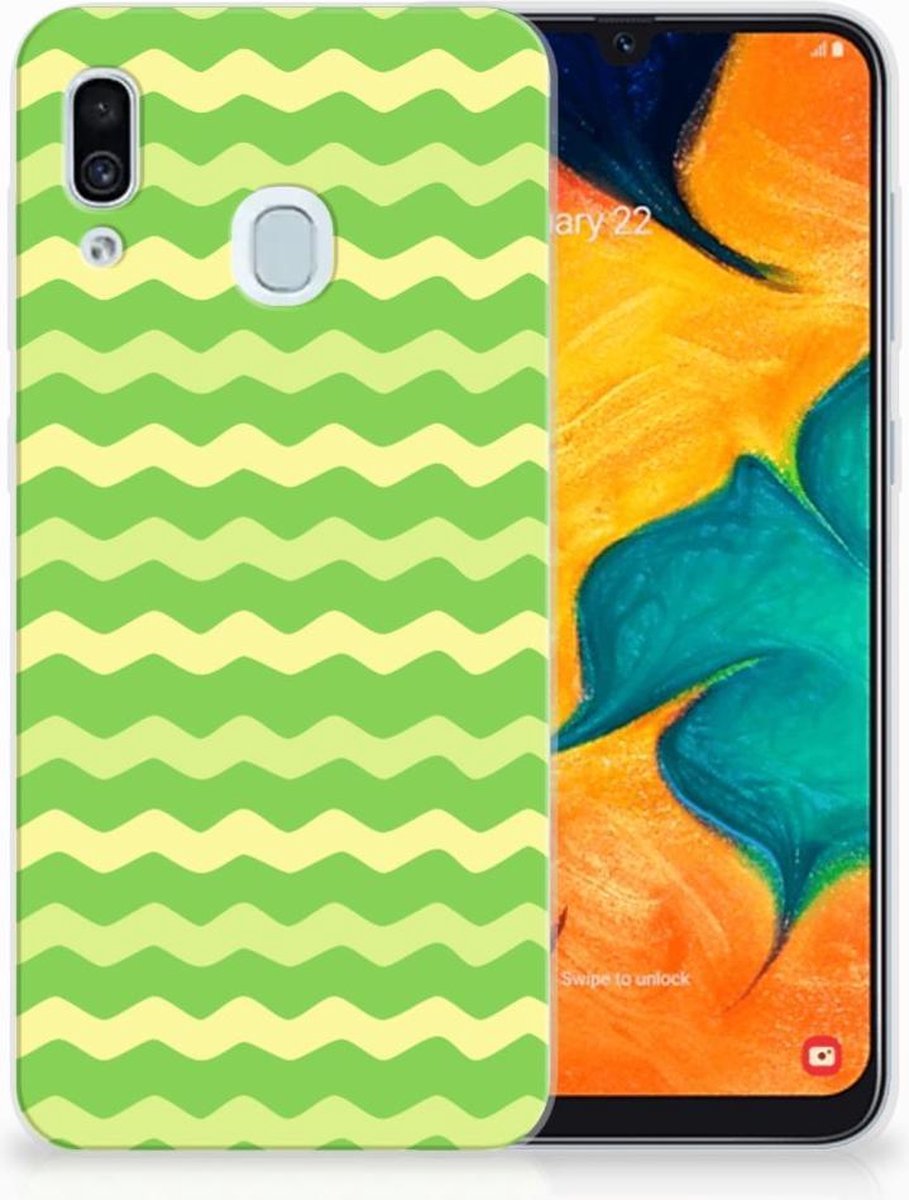 TPU Hoesje voor Samsung Galaxy A30 TPU bumper Waves Green