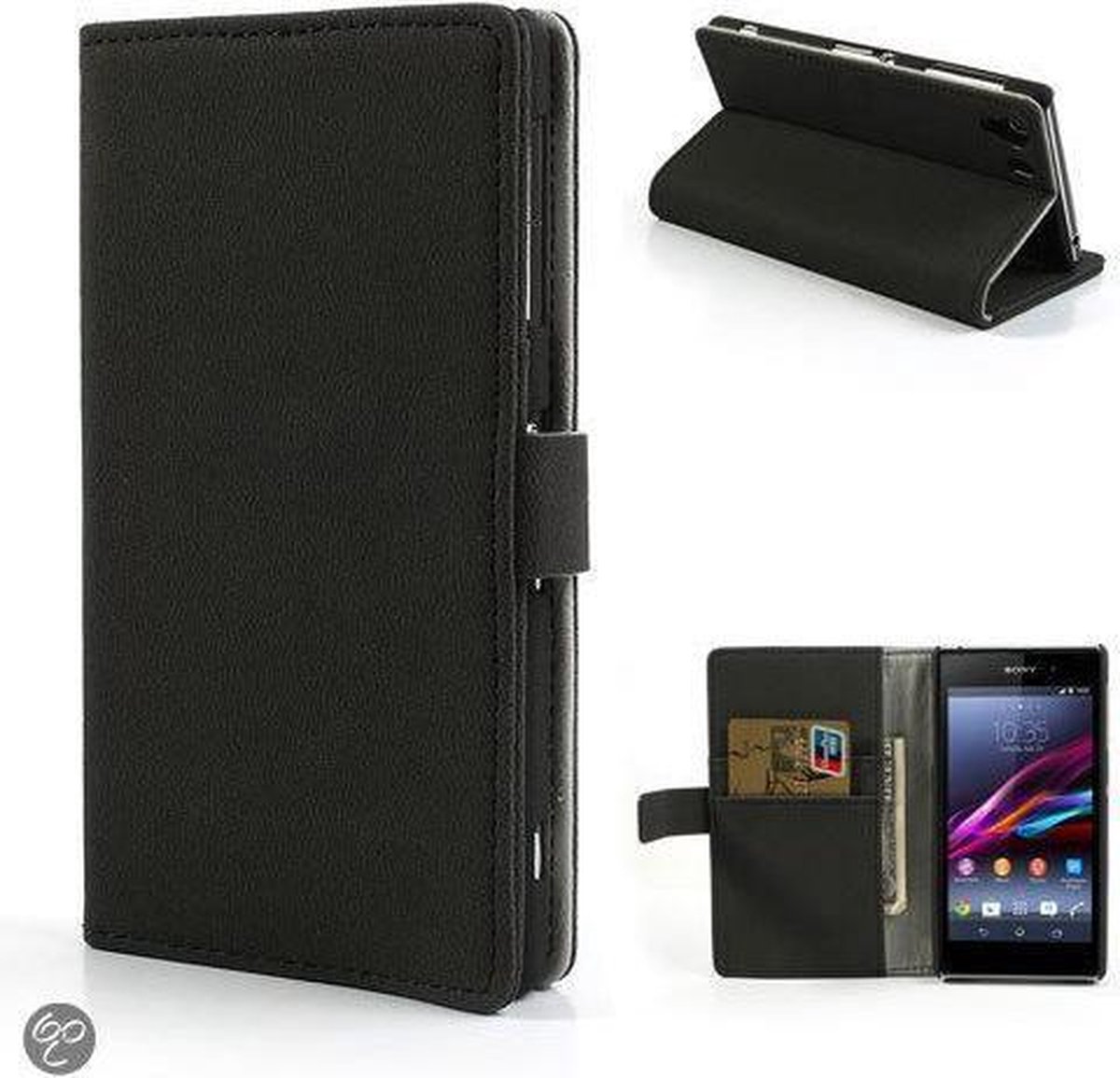 ontwikkeling Petulance servet Gravel Wallet case hoesje Sony Xperia Z1 zwart | bol.com