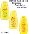 Zwitsal mini's voor op reis: shampoo, lotion en wasgel,  ( 3x 75 ml)