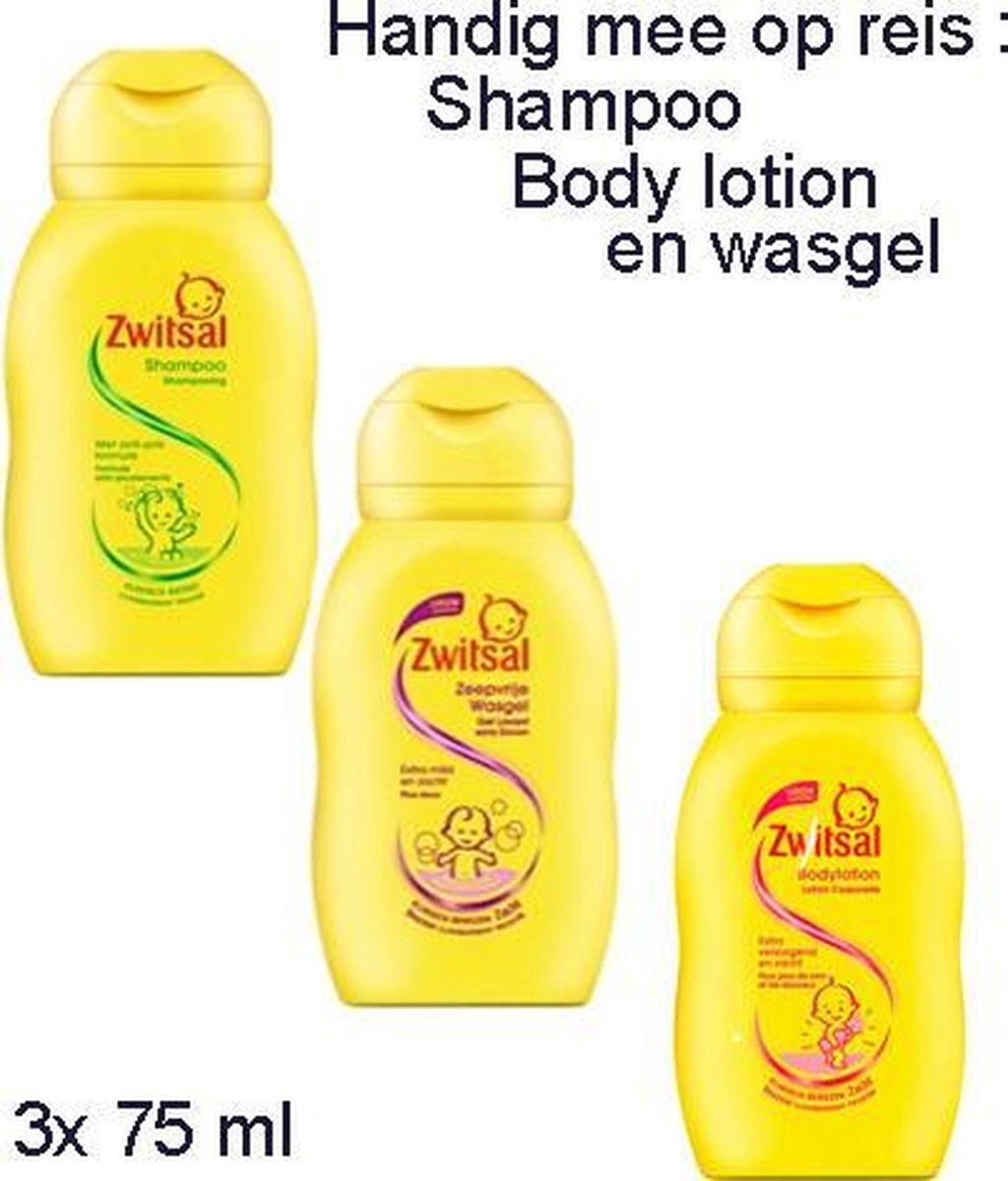 camouflage goochelaar voelen Zwitsal mini's voor op reis: shampoo, lotion en wasgel, ( 3x 75 ml) |  bol.com
