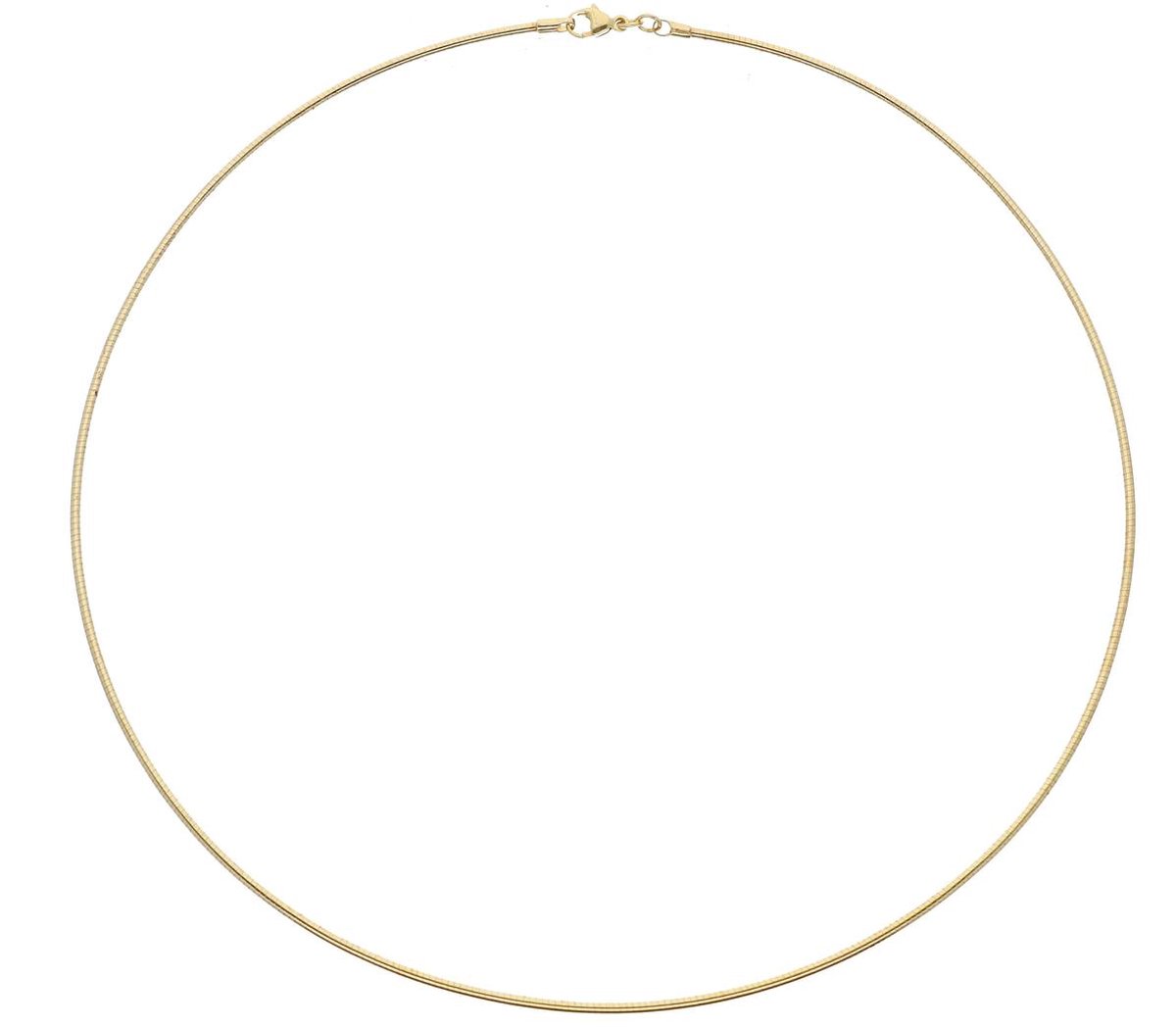 Glowketting - double - messing geel verguld - omega 1.5 mm - rond - 45 cm