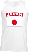 Singlet shirt/ tanktop Japanse vlag wit heren M