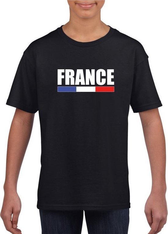 Zwart Frankrijk supporter t-shirt voor kinderen 110/116