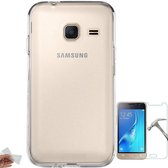 Samsung Galaxy J1 Mini Protected Silicone Case Transparent + Glass Screen Protector