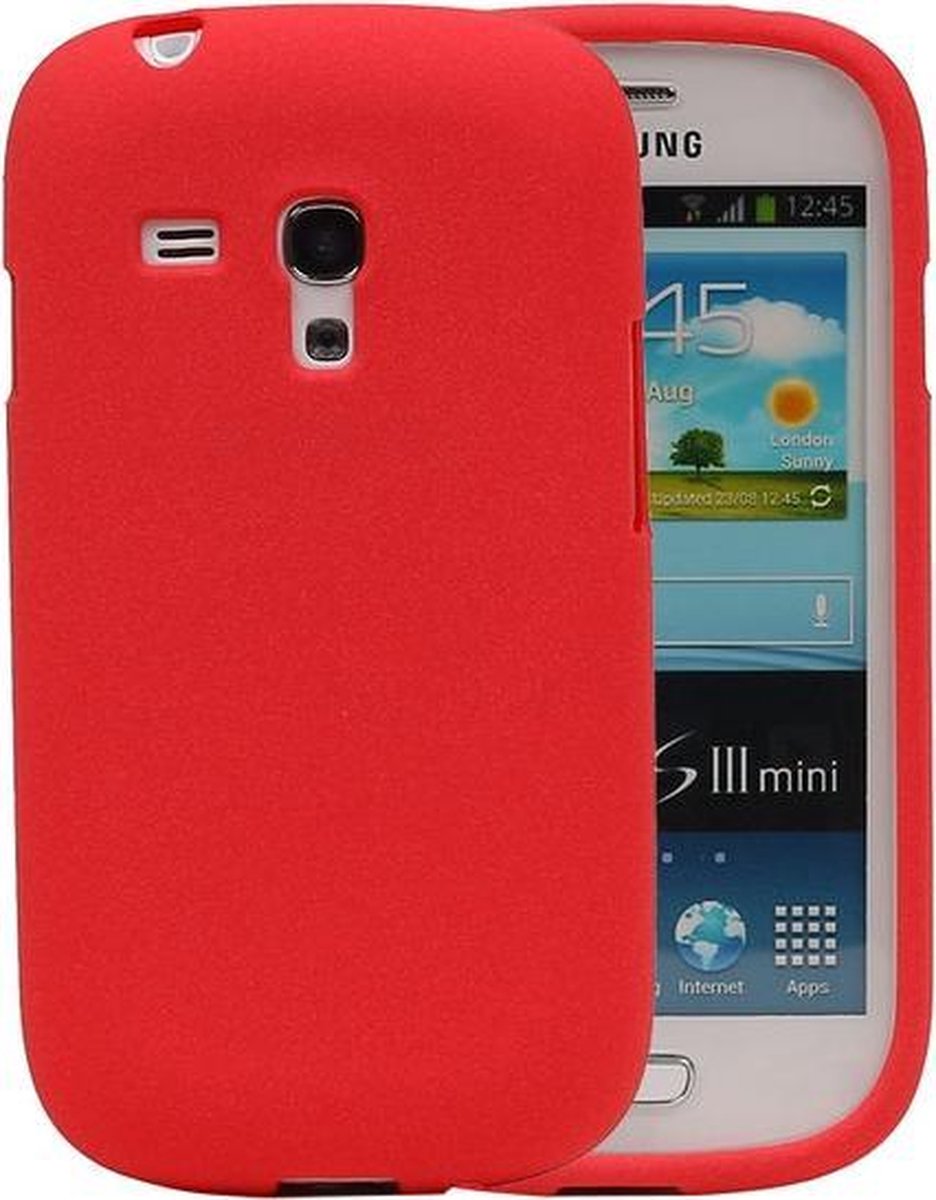 Rood Zand TPU back case cover hoesje voor Samsung Galaxy S3 mini I8190
