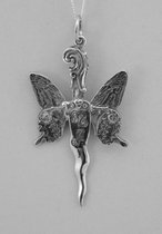 zilveren hanger zwaard met vlinder