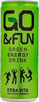 GO&FUN Green Energy Drink, 24 stuks (Géén Taurine & synthetische cafeïne)