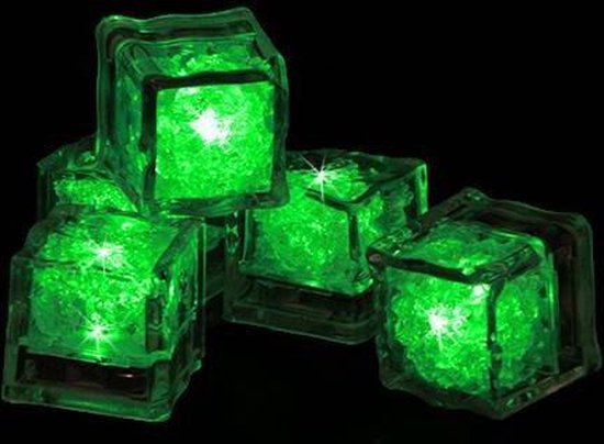 Economisch Basistheorie room LED ijsblokjes - Lichtgevende ijsblokjes - LED - Groen - 12 stuks | bol.com